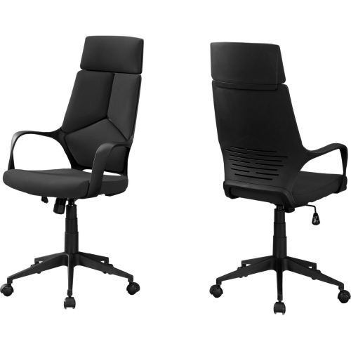 High Back Executive Office Chair in Black w/ Black Fabric